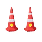 SAFEDOT Pack of 2 Traffic Cone Hexagon type 750mm with Reflective Bands for Road Safety & Parking - SDTC 07 - 4.5 kg