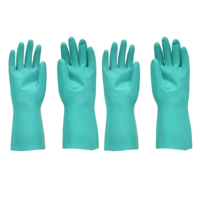Chemisafe Flocklined Nitrile Rubber Safety Gloves (Pack-2)