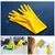 Safety Tools Combo Set of Yellow Rubber Safety Gloves, Chemical Goggle and 3-Ply Face Mask