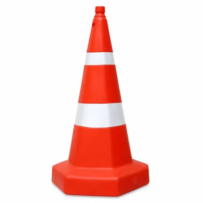 Nilkamal 750 mm Traffic Safety Cone – High Visibility Fluorescent Orange Dual Reflective Band Road Barrier Cone H2
