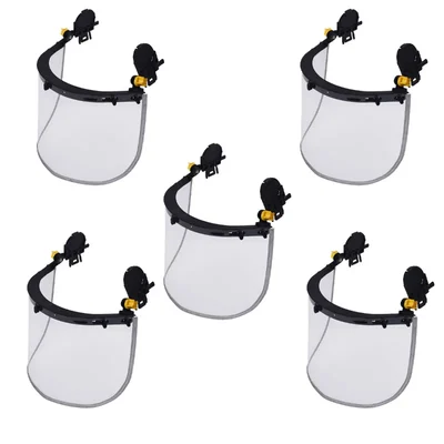 Premium Quality 5 Pcs Helmet Mountable Steel Mesh Face Shield - Durable, Protective for Grinding, Welding & Carpentry Safety