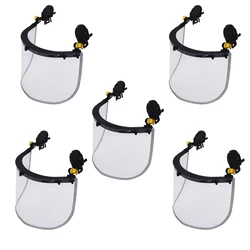 Premium Quality 5 Pcs Helmet Mountable Steel Mesh Face Shield - Durable, Protective for Grinding, Welding & Carpentry Safety