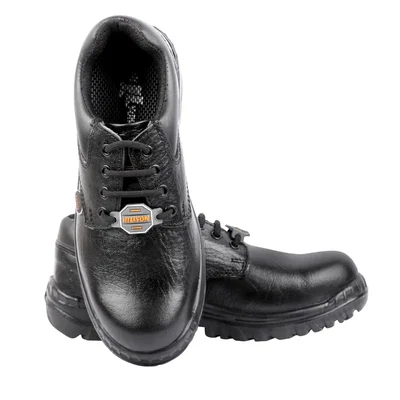 Hillson Argo Black  Safety Footwear, Steel Toe ISI and CE Certified Protective with 200J Toe Cap(Size-6)