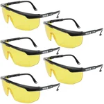 Yato 5pcs 'L' Size Safety Glasses, Nylon Frame, Yellow Color (YT-7362)