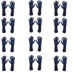 Delight 12 Pair 7 Gauge Single Side 12 Inch Long Sleeves Dotted Blue Hand Gloves MD0785-B(80L) 