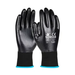 Fortuner Full Dip Nitrile Coated Safety Hand Gloves Black on Black, Offering Excellent Resistance to chemicals,oils & abrasions(Pack-1 Pair)