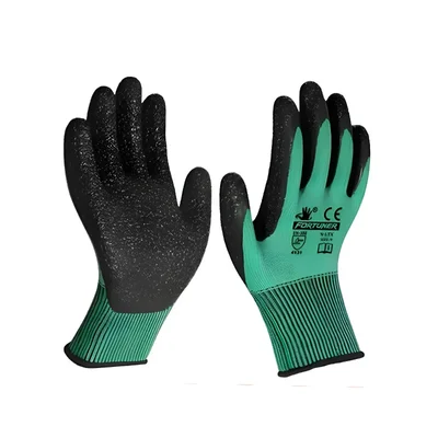 Fortuner Green On Black Crinkle Latex Coated Gloves Provide Excellent Protection Against Abrasions & Light Chemicals(Pack-1 Pair)