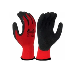 Fortuner Red & Black Nylon Latex Coated Safety Gloves For Industrial & Mechanical Work, High Durability, Superior Grip & Comfort(Pack-1 Pair)