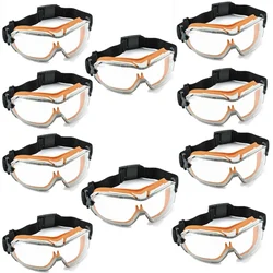 Udyogi Pack of 10 Ultra View Safety Goggles with Anti-Fog Coating, Indirect Vent - For Clear Vision & Protection