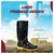 Payuh 15 Inch Dual Density PVC Gumboot With Inner Lining, Rubber Toe (Colour : Black & Yellow)(Size-6)