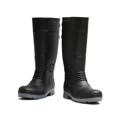 Hillson Torpedo 15 Inch Black & Grey Steel Toe Safety Gumboots (Size-6)