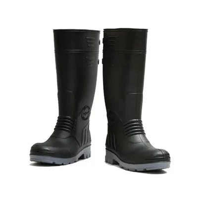 Hillson Torpedo 15 Inch Black & Grey Steel Toe Safety Gumboots (Size-6)
