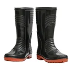 Hillson Welsafe 12.5 Inches Red & Black Safety Gumboots, Dual Density & Low Abrasion PVC Outsole
