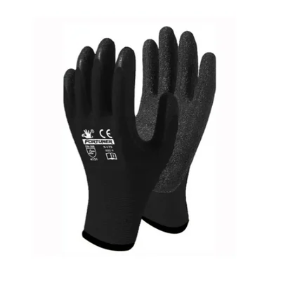 Fortuner Black On Black Crinkle Latex Coated Gloves Provide Excellent Protection Against Abrasions & Light Chemicals(Pack-1 Pair)