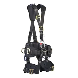 Udyogi Ultratek 22 kN Polyester Full Body Safety Harness – Black, Adjustable, Fall Protection For Industrial Use