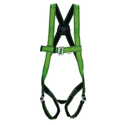 Udyogi ECO4 Polyester Safety Harness - Black & Green, Adjustable, Fall Protection with Dorsal D-Ring (Pack-1 Pcs)