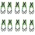 Udyogi 10 Pcs ECO1 Polyester Safety Harness - Black & Green, Adjustable, Fall Protection with Dorsal D-Ring
