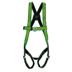 Udyogi ECO4 Polyester Safety Harness - Black & Green, Adjustable, Fall Protection with Dorsal D-Ring
