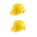 Heavy Duty Pack of 2 Ratchet Safety Helmet Yellow Colour, Hard Hat For Construction and Industrial Work