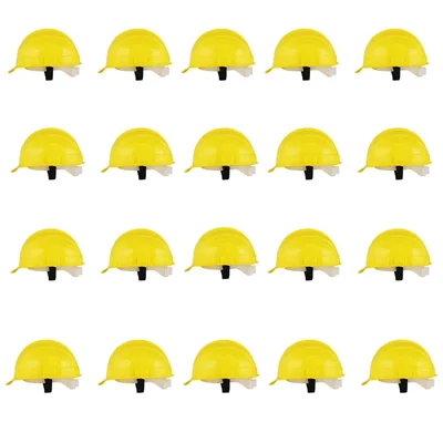 Heavy Duty Pack of 20 Safety Helmet for Multipurpose Industrial Uses, Adjustable & Without Ratchet, Color - Yellow