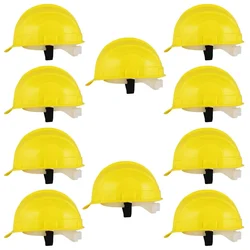 Heavy Duty Pack of 10 Safety Helmet for Multipurpose Industrial Uses, Adjustable & Without Ratchet, Color - Yellow