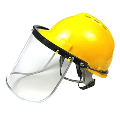 Premium Quality Safety Helmet With Clear Face Shield Attachments,Durable Full Face Protection & Head For Work Safely(Pack-1)
