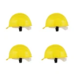 Heavy Duty Pack of 4 Safety Helmet for Multipurpose Industrial Uses, Adjustable & Without Ratchet, Color - Yellow