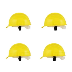 Heavy Duty Pack of 4 Safety Helmet for Multipurpose Industrial Uses, Adjustable & Without Ratchet, Color - Yellow