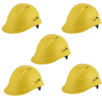 Karam (PN542) ISI Marked Safety Helmet with Ratchet Type Adjustment For Outdoor Head Protection (Yellow)(Pack-Pack Of 5)