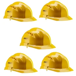 Udyogi Ultra Vent 7000 HDPE Safety Helmet (Yellow Colour)–Slip Fit, Ventilated Design (Pack Of 5)