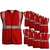 Gravitech 100 Pcs 120 GSM Red Colour Safety Jacket With 2" High Grade Reflective Fabric Tape (GI-RJ-02)