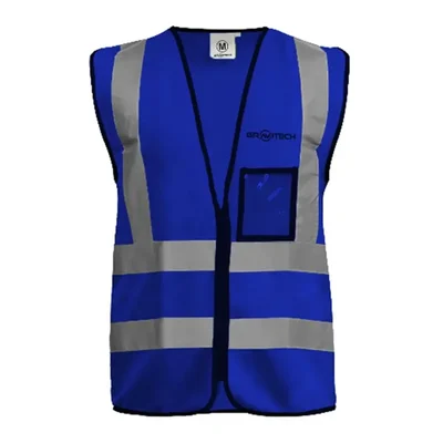 Gravitech 120 GSM Blue Colour Safety Jacket With 2" High Grade Reflective Fabric Tape (GI-RJ-04)(Pack-1 Pcs )