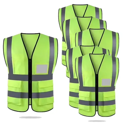 Payuh Jumbo 120 GSM 2" Hi-Vis Safety Jacket With Zipper - Colour: Green(Pack-1 Pcs)