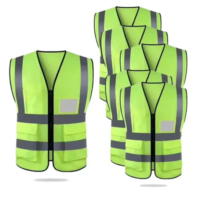Payuh Jumbo 120 GSM 2" Hi-Vis Safety Jacket With Zipper - Colour: Green(Pack-1 Pcs)