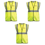 Gravitech 3 Pcs 120 GSM Green Colour Safety Jacket With 2" High Grade Reflective Fabric Tape (GI-RJ-02)