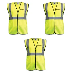 Gravitech 3 Pcs 120 GSM Green Colour Safety Jacket With 2" High Grade Reflective Fabric Tape (GI-RJ-02)