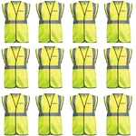 Gravitech  Pack Of 3,12,24 Pcs Safety Jacket, 120 GSM With 2" High Grade Reflective Fabric Tape (GI-RJ-02)