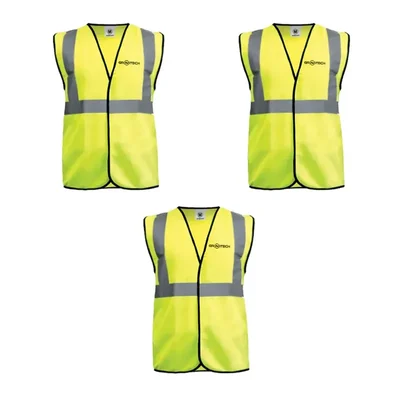 Gravitech  Pack Of 3,12,24 Pcs Safety Jacket, 120 GSM With 2" High Grade Reflective Fabric Tape (GI-RJ-02)(Pack-3 Pcs)