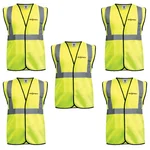 Gravitech 5 Pcs 120 GSM Green Colour Safety Jacket With 2" High Grade Reflective Fabric Tape (GI-RJ-02)