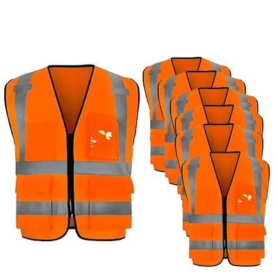 Payuh Jumbo 120 GSM 2" Hi-Vis Safety Jacket With Zipper - Colour: Orange(Pack-1 Pcs)