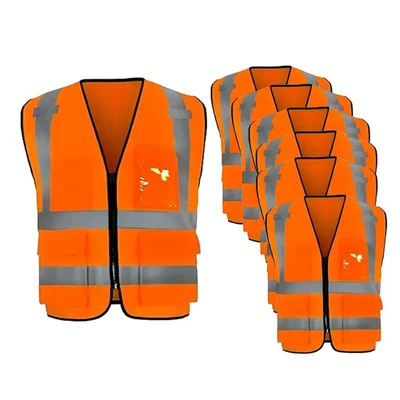 Payuh Jumbo 120 GSM 2" Hi-Vis Safety Jacket With Zipper - Colour: Orange(Pack-1 Pcs)