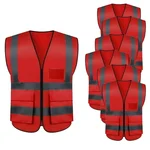 Payuh Jumbo 120 GSM 2" Hi-Vis Safety Jacket With Zipper - Colour: Red
