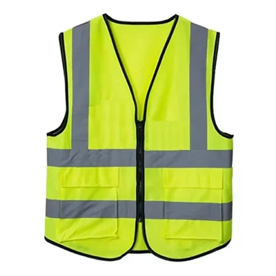 WeighTAJ Safety Jacket - 2 inch Reflective Stripes at Front & Back, 2 Pockets(Pack-1 Pcs )