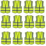WeighTAJ Safety Jacket - 2 inch Reflective Stripes at Front & Back, 2 Pockets