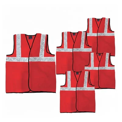 Payuh Economy 60 GSM 2" Safety Jacket, Heavy Velcro - Red (Pack-1 Pcs)