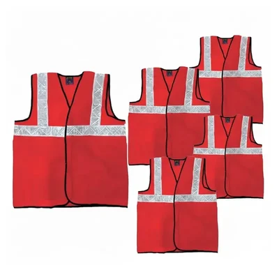 Payuh Economy 60 GSM 2" Safety Jacket, Heavy Velcro - Red (Pack-1 Pcs )