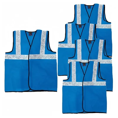 Payuh Economy 60 GSM 2" Safety Jacket, Heavy Velcro - Blue(Pack-1 Pcs)