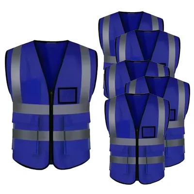 Payuh Jumbo 120 GSM 2" Hi-Vis Safety Jacket With Zipper - Colour: Blue(Pack-1 Pcs )