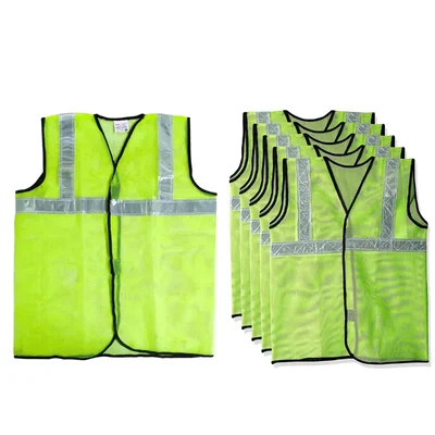 Payuh 1" Reflective Tape Safety Jacket With 50 GSM Thickness (Color-Green)(Pack-1 Pcs)
