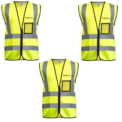 Gravitech 3 Pcs 120 GSM Green Colour Safety Jacket With 2" High Grade Reflective Fabric Tape (GI-RJ-04)